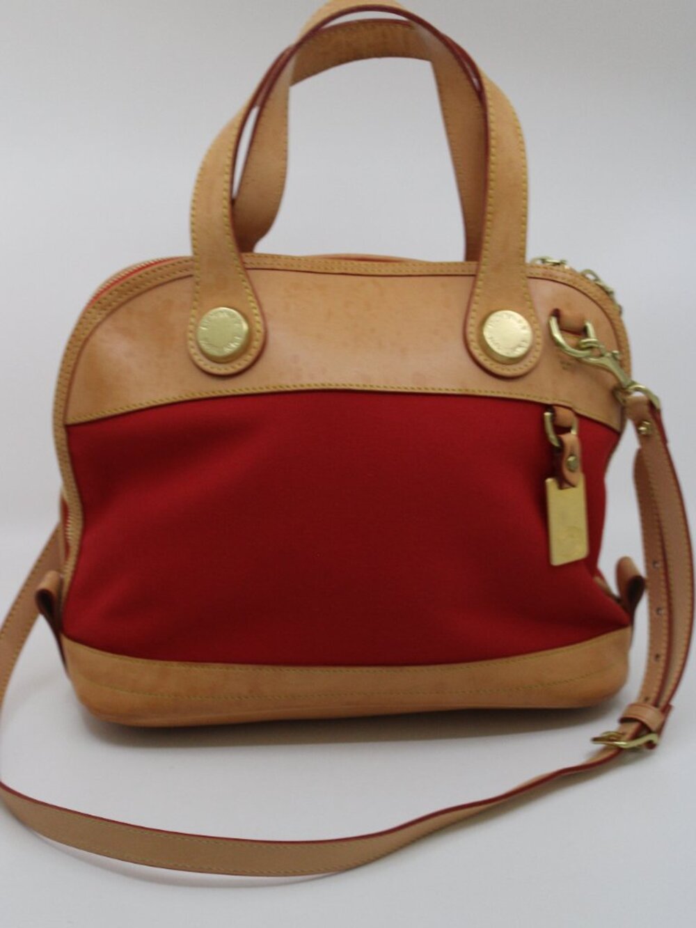 Dooney & Bourke Medium Cross Boddy Leather & Canvas Gold Hardwear 10X14X5" Dept